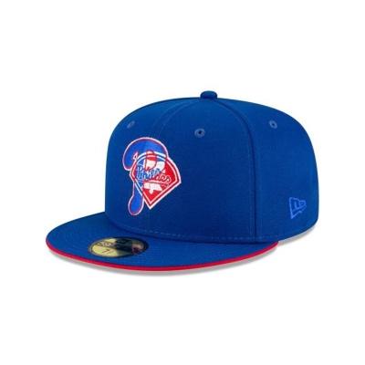 Red Philadelphia Phillies Hat - New Era MLB Double Logo 59FIFTY Fitted Caps USA4386501